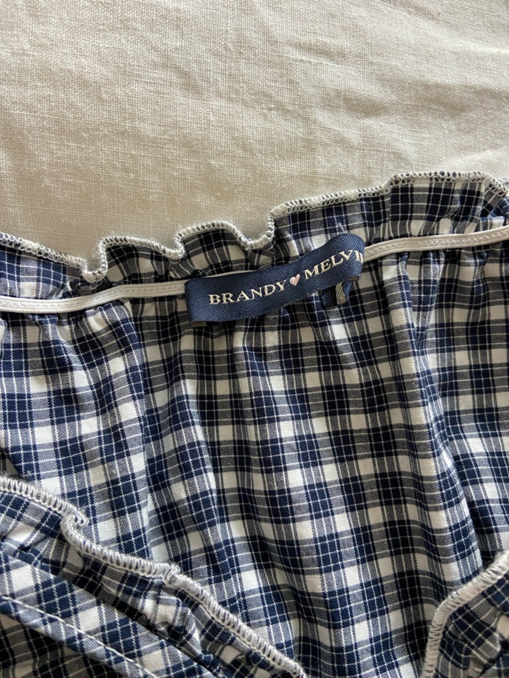 Brandy Melville navy and cream Top - Picture 2 of 3